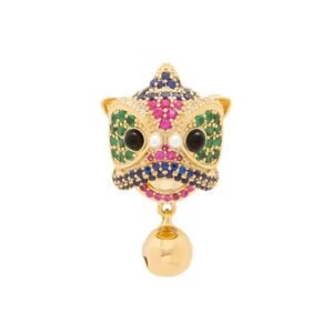 Retro Creative Lion Dance Bell Brooch, Elegant Pin Accessory for Men and Women