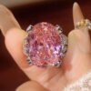 jiezhi2 Majestic Oval Gemstone Ring with Pavé Accents